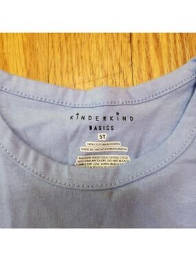 Kinderkind Basics NWOT Girls Light Blue 100% Cotton T-Shirt -Size 5T